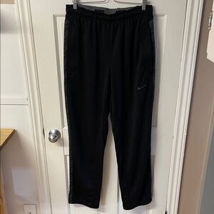 Nike Dri-Fit black straight leg track gym pants men’s size large tall